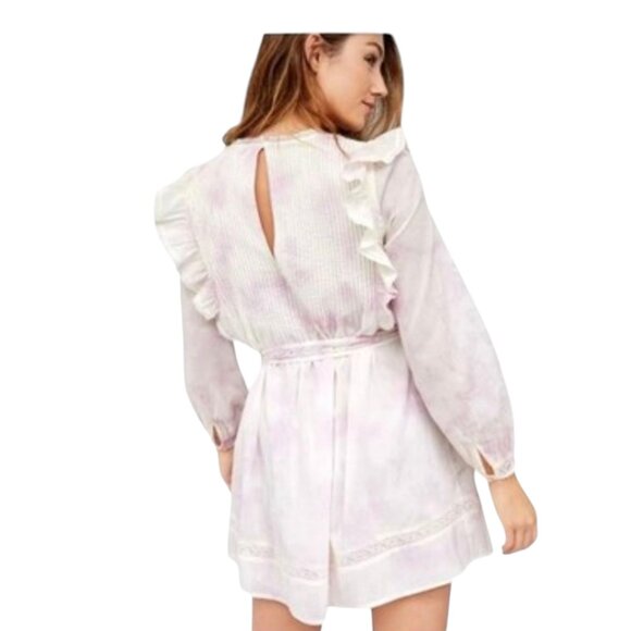 Aritzia Wilfred la boheme Elia Ruffled Tie Dye Prairie Mini Dress - Picture 3 of 7